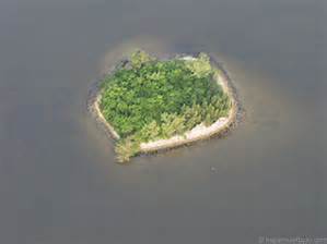 small island in the indian river lagoon with low bushes