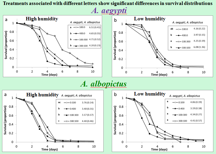 Graphs of survival distributions